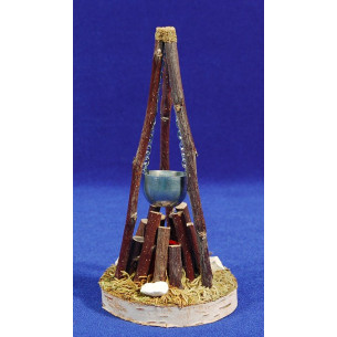 Falò con batteria 8x16 cm legno