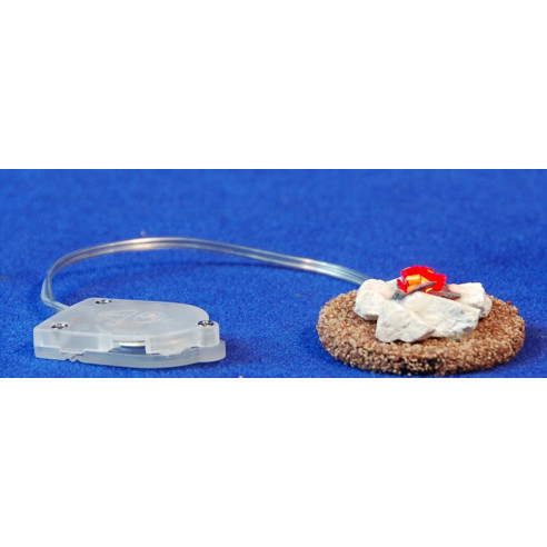 Falò con porta batteria 4x1,5 cm legno