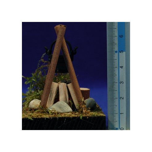 Falò con portabatteria 6x8 cm legno