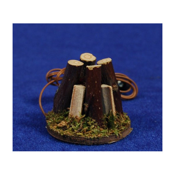 Fogata troncs intermitent (3-4,5V) 3,5 cm fusta