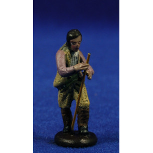 Pastor amb bastó 5 cm fang pintat Figuralia