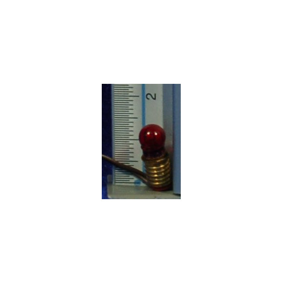 Lampadina E5,5 luce rossa con cabo 1 cm vetro