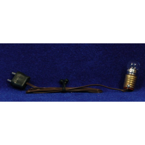 Bulb E10 white light with cable 2 cm glass