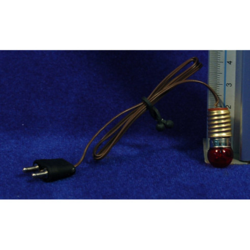 Bombilla E10 luz roja con cable 2 cm cristal