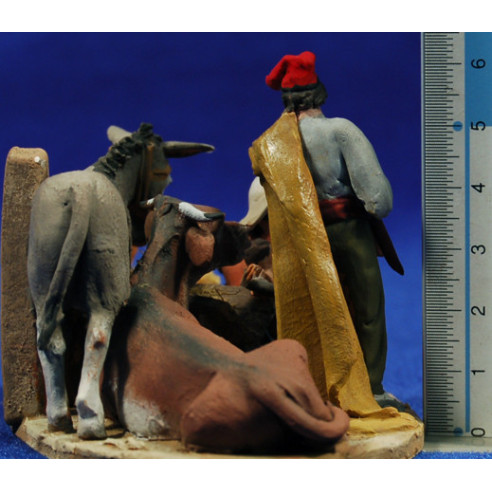 Natività catalano M2 5,5 cm terracotta dipinte De Francesco