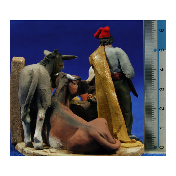Natività catalano M2 5,5 cm terracotta dipinte De Francesco