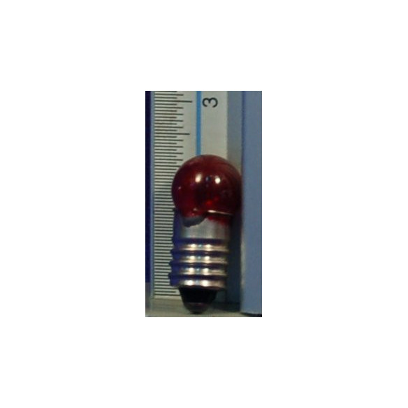 Bombilla roja E10 2 cm cristal