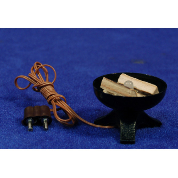 Fuego con troncos 2,5 cm madera