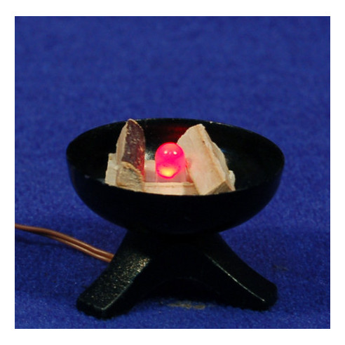 Fuego con troncos 2,5 cm madera