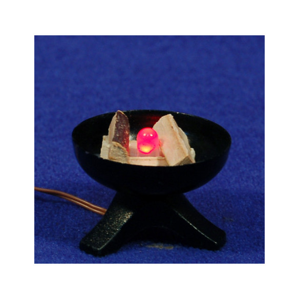 Fuego con troncos 2,5 cm madera