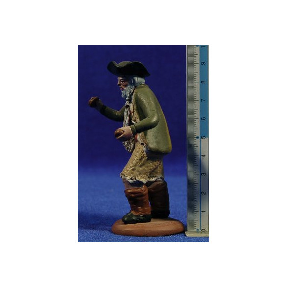 Old shepherd with castañuelas 9 cm clay painted Figuralia