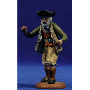 Pastor músic vell amb castanyoles 9 cm fang pintat Figuralia