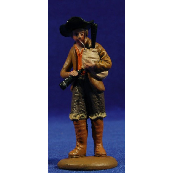 Shepherd with bagpipes 9 cm clay painted Figuralia
