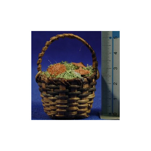 Cesto con funghi 4 cm vimini  Belenes Puig