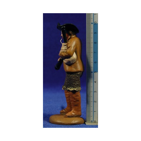 Pastor músico con gaita 9 cm barro pintado Figuralia