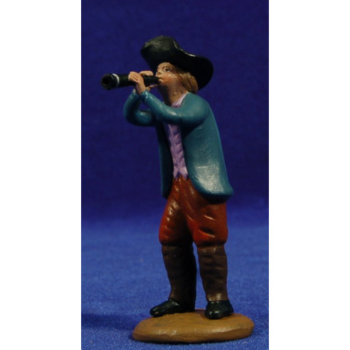 Pastore con flauto 9 cm terracotta dipinte Figuralia