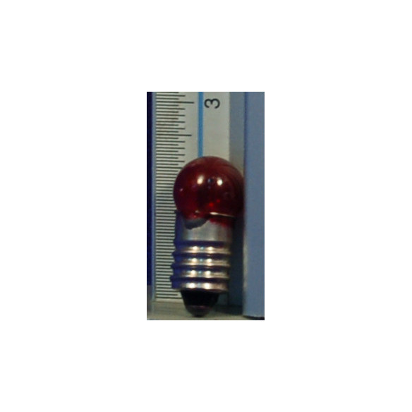 Bombilla roja E10 2 cm cristal