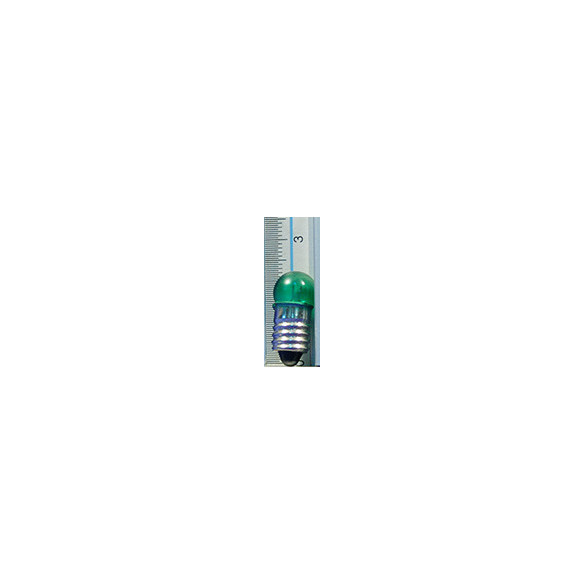 Bombilla verde E10 2 cm cristal