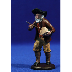 Pastore con zambomba 9 cm terracotta dipinte Figuralia