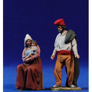 Nativity catalan whitout cow and donkey 5,5 cm clay painted De Francesco