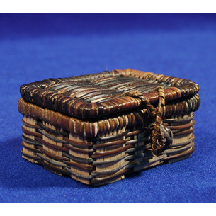 Cesto con tapa oscuro 9 cm mimbre