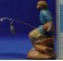 Pescador 12 cm barro pintado Figuralia
