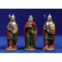 Herodes y 2 soldados romanos 12 cm barro pintado Figuralia