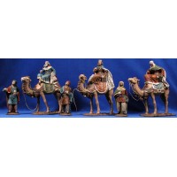 Reyes a camello 16 cm barro pintado Figuralia