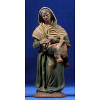 Pastora con gallina 18 cm barro pintado Figuralia