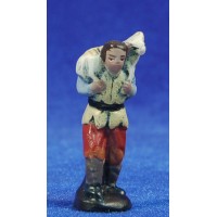 Pastor con cordero 5 cm barro pintado Figuralia