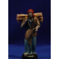 Pastor con leña 7 cm barro pintado Figuralia