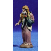 Pastor con pavo 7 cm barro pintado Figuralia