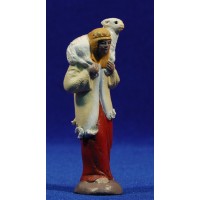 Pastor con cordero 9 cm barro pintado Figuralia