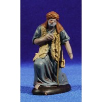 Pastor anciano adorando 7 cm barro pintado Figuralia