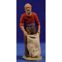 Pastor catalán con saco 15 cm barro pintado Delgado
