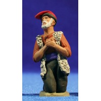 Pastor anciano catalán adorando 8 cm barro pintado Delgado