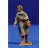Pastor hebreo con bolsa 8 cm barro pintado Delgado