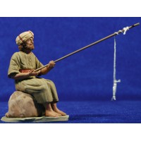 Pescador hebreo 12 cm barro pintado Delgado