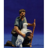 Pastor Adorando con cordero 10 cm plástico Fabregat