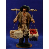 Pastor con caja de madera con verdura 25 cm ropa y barro