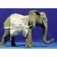 Elefante movimiento 14 cm barro pintado