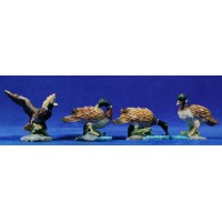 Grupo 4 patos color 16-20 cm resina Belenes Puig