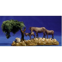 Grupo asnos y árbol 8 cm plástico Moranduzzo - Landi