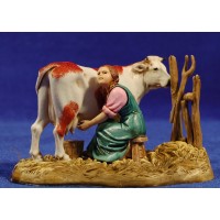 Pastora ordeñando vaca 10 cm plástico Moranduzzo - Landi
