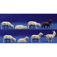 Grupo corderos y perro 10 cm plástico Moranduzzo - Landi