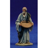 Pastor con bandeja 5,5 cm barro pintado De Francesco