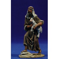 Pastor cordero brazos 10 cm barro pintado De Francesco