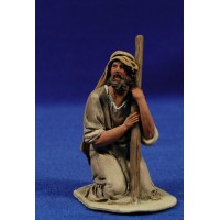 Pastor adorando con un bastón 10 cm barro pintado De Francesco
