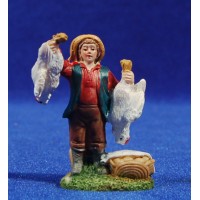 Pastor con gallinas 6 cm resina