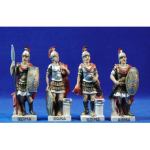 Grupo 4 soldados centuriones romanos 10 cm resina